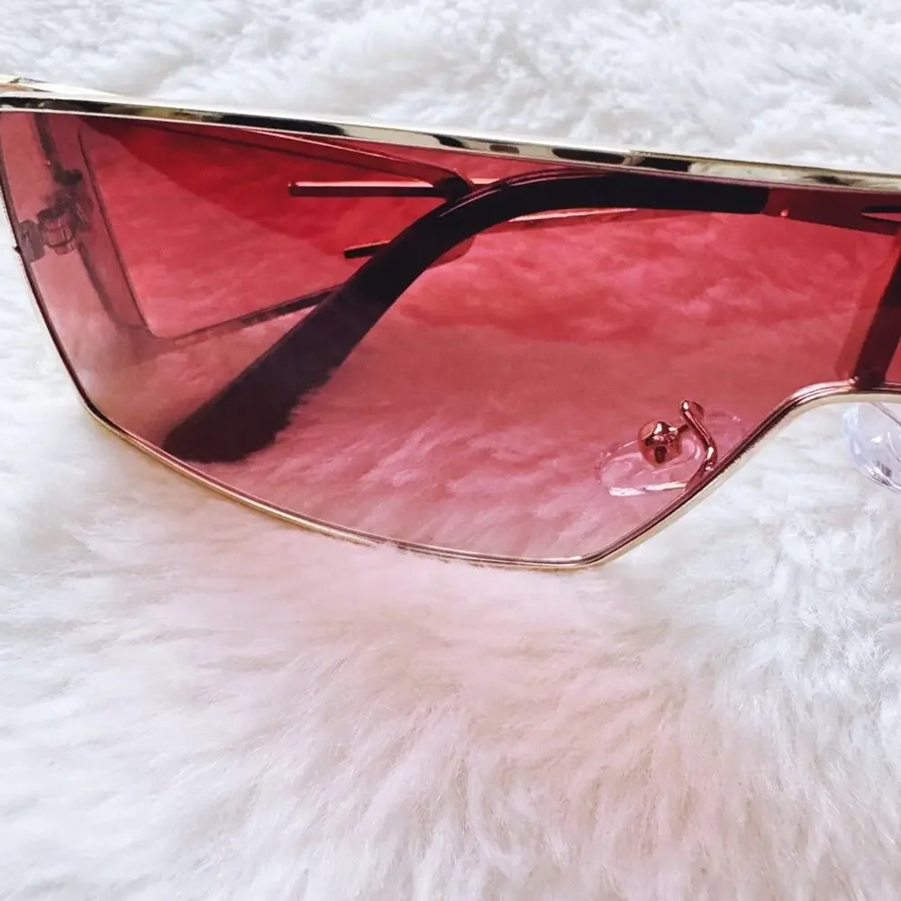 Sandy Clear Red Wrap-Around Sunglasses